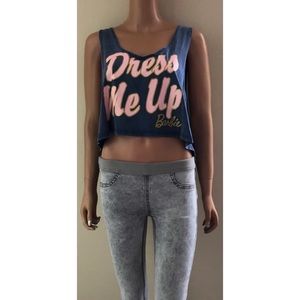 NWOT Dress Me Up Barbie Crop Top Tanktop Shirt